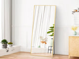 59"x16" Rectangle Full Length Mirror, Full Body Standing Mirror Floor Mirrors, Gold 62524784