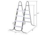 4 Steps 52in Pool Ladder Iron Grey Frame White Steps Safety Ladder 37309487