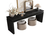 60'' Black Farmhouse Console Table - Retro Wooden Entryway Table with Double Board Suspension W1445P317059