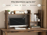 Expandable Desktop Bookshelf Organizer, 26"-38" Adjustable Length Countertop Storage Hutch with 10314165