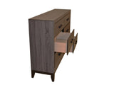 Sierra Contemporary Style 6-Drawer Dresser Made with Wood in Gray 808857665805