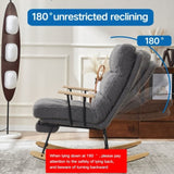 ZNTS Modern Teddy Gliding Rocking Chair with High Back, Retractable Footrest, and Adjustable Back Angle W2012137613