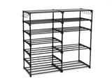 Black 7-Tier Shoe Rack with Modern Space-Saving Design 22858634