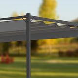 ZNTS 10 x 7 FT Outdoor Patio Sun Shade Shelter, Garden Gazebo Pergola with Retractable Canopy Roof, Gray 20640105