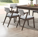 Mid-Century Modern Dining Chairs 2pcs Set Solid wood Fabric Upholstered Cushion Chair Walnut B011P203551