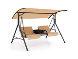 2 Seater Porch Swing Chair with Handy Storage and 360&deg Rotatable Tray 41361645