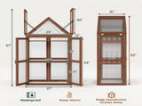 Wooden Cold Frame Mini Greenhouse with 2 Adjustable Shelves, Transparent PVC Cover, Lockable Double 33787542