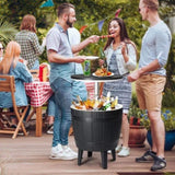 ZNTS Outdoor Cooler Table, Height-Adjustable Outdoor Cool Bar w/ 10 Gallon Beer and Wine Cooler, 52643685