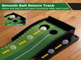 Indoor Golf Putting Mat with Ball Return Track 2 Hole Sizes Distance Markings 3 Balls Included 19429205