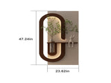 Adjustable 3-Color LED Sandstone Wall Decor with Simulated Green Plants - 3D Art Sculpture, Glass W2700P313030
