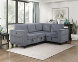 Modern Living Room Furniture Dark Gray Armless Chair with Storage Corduroy Fabric Upholstery 1pc B011P206268