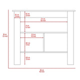 Cala Kitchen Island, Four Legs, Three Shelves -White / Ibiza Marble B07092009