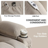 Power Lift Recliner Chair with Heat and Massage Electric Fabric Recliner Chair for Elderly with Side W1521P303189