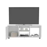 Adel 51" Wide Tv Stand with One Door Cabinet , Four Open Shelves, Cable Management, Living, Tv B200P286981