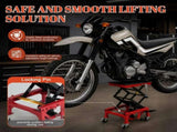 300 LBS Hydraulic Motorcycle Lift Table, Heavy Duty Foot Pedal Scissor Jack with Wide Deck, J-Hooks W2680P494485
