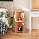 2-Tier Kids Rotating Bookshelf - 360&deg Display for Books/Toys, Bear Baffles Child-Friendly Height, 59781382