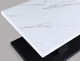 Modern White Black 3-Piece Cocktail Set Faux Marble Table Top Table and Two Matching End Tables B011P244310