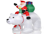 6ft 15W 7pcs LED Lights Santa Claus Rides Polar Bear Garden Santa Claus Decoration 07964549