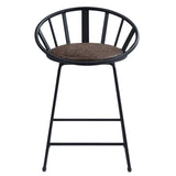 Brown and Black Counter Height Chair with Sled Base B062P209298