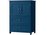 2-Drawer 2-Cabinet-Door Vertical-Grain MDF Painted Bathroom Cabinet 23.62*11.81*43.31in Blue 76060550