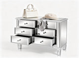 () 6-Drawer Mirrored Chest MDF 26.4*12*28in Silver 37459080