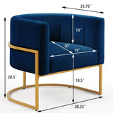 Upholstered Velvet Accent Chair with Golden Metal Stand,Mid-Century Living Room Leisure Chair with W2186137439