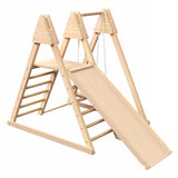 ZNTS 4-in-1 Indoor Play Gym - Jungle Gym Playset with Baby Swing, Slide, Ladder, and Climbing Wall 30433659