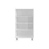 Bellagio 40" Tall Four-Tier Shelf Base Cabinet with 6 Cubbies White B070P254750