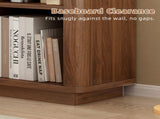 6 Cube Storage Bookcase, 40" Wide Low Horizontal Book Shelf with Curved Edge, Wood Floor Standing W2641P460042