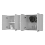 ZNTS Winslow 150" Wall Cabinet, Four Doors, Two Divisions, Two Shelves B128P148845