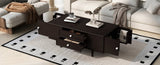 U-Can Modern Rectangle Coffee Table with Four Drawers, Two Side Hidden Storage Compartments, 47.2" N724P286418D