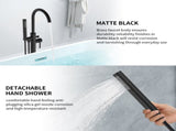 Freestanding Bathtub Faucet Tub Floor Mount Bathroom Faucets Brass Single Handle with Hand Shower T3177P277530