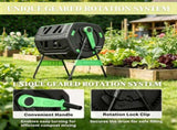 53 Gal Compost Bin Outdoor Dual Chamber Tumbling Composter with Adjustable Vents BPA Free Green 79464190
