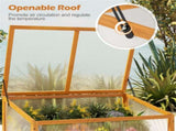 37" x 25 x 16 Wooden Cold Frame Greenhouse with Adjustable Polycarbonate Roof, Portable Mini Hot 69295096
