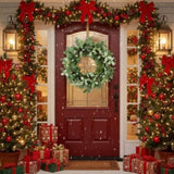 24" Christmas Cedar Wreath Full Luxe Greenery Holiday Door Dcor Festive Pinecone & Berry Accent FBA 89345177