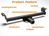 Black Steel Trailer Hitch 2 Hitch Receiver Compatible With 2016 - 2023 Toyota Tacoma W3611P453299