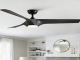 56" Modern Farmhouse Reversible Quiet Motor Ceiling Fan Light with Dark Gray ABS Blades W1367P418170