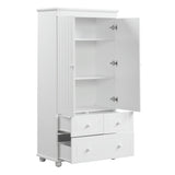 ZNTS Tall Storage Cabinet with Three Drawers for Bathroom/Office, White N725P183256K