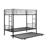 ZNTS Over Twin Bunk Bed Frame with Trundle,Metal Bunkbed with Sturdy Guard Rail and 2 sideLadders for 15018457