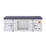 Grey and White Storage Bench B062P186438
