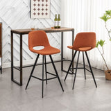 Porth Fabric Kitchen 28.25" Counter Height Stools, Set of 2, Orange T2574P165089