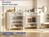 () 2 Cabinet Doors 1 Shelf Metal Shoe Cabinet 31.5*14.6*37.3in White 68059765