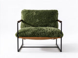 28 Inch Extra Wide Sling Accent Chair, Fully Disassembled, Rubber Wood Armrest, Metal Iron Frame, 63766309