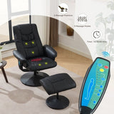 015-Recliner Chair with Ottoman - 360&deg Swivel Massage Lounge Chair with 5-Point Vibration & Heated W2636P262445