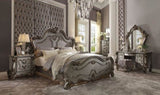 Light Purple and Antique Platinum Vanity Stool with Nailhead Trim B062P209001