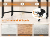Mobile Rolling Computer Desk 48 Inch, Heavy Duty Metal Frame Home Office Desk with Storage Bag Hooks 12259958