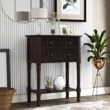 ZNTS TREXM Narrow Console Table, Slim Sofa Table with Three Storage Drawers and Bottom Shelf for Living WF192646AAB