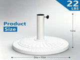 22 LBS White Outdoor Patio Umbrella Base Stand HDPE & Cement Weighted Umbrella Holder with 87815513
