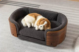 ZNTS Scandinavian style Elevated Dog Bed Pet Sofa With Solid Wood legs and Walnut Bent Wood Back, W794125914