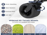 Foldable Utility Wagon,Adjustable Handle Outdoor Wagon, Puncture-Proof Wheels with Brakes, Removable 21094050